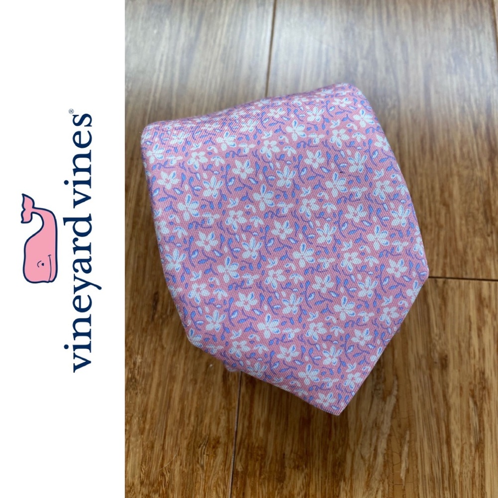NWT Mens Vineyard Vines floral Tie - Pink/Blue/White XL